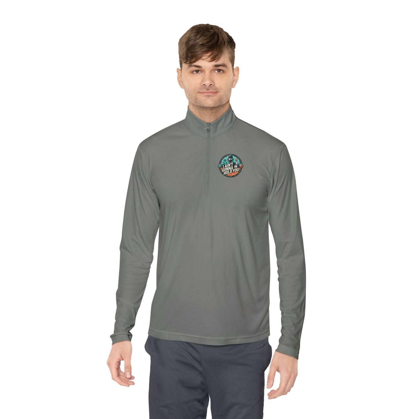 Quarter-Zip Pullover with logo prints