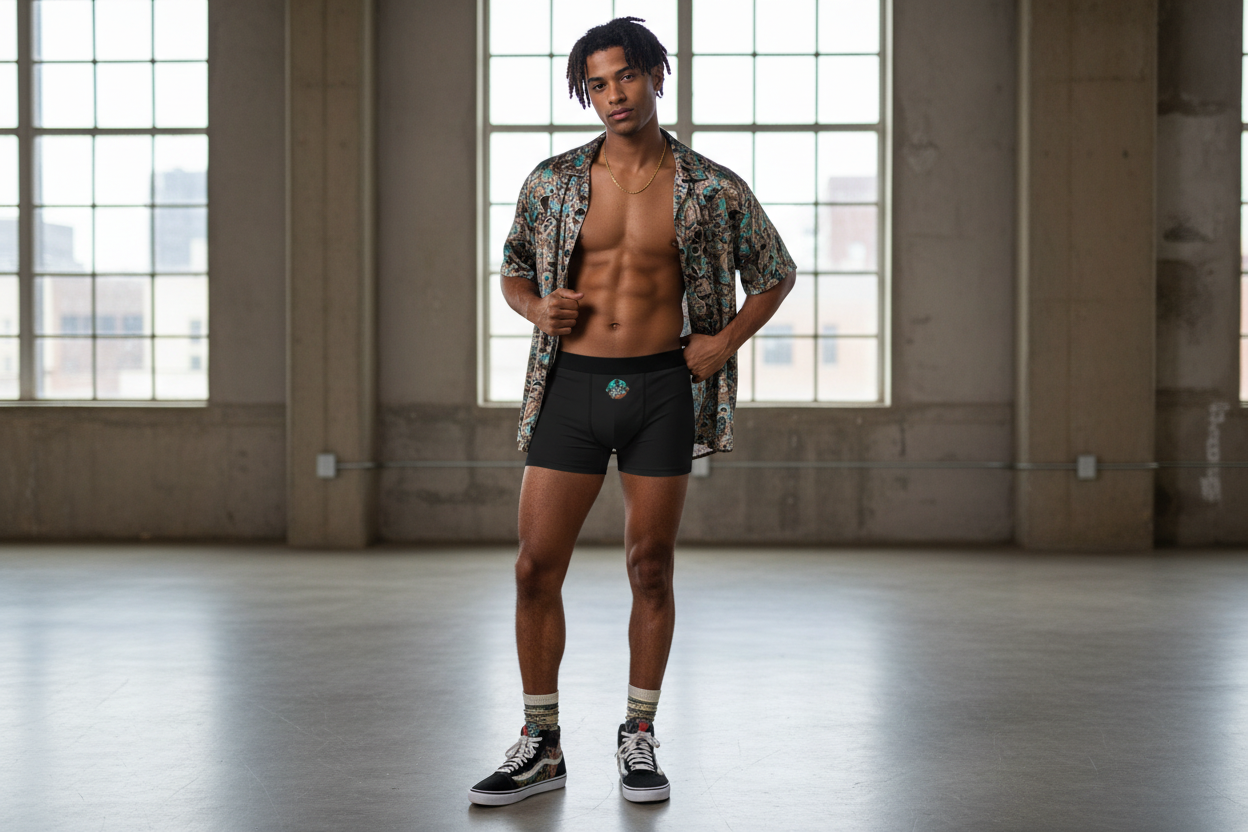 Mens Boxers — Black Boxer Briefs with IAGHY Logo