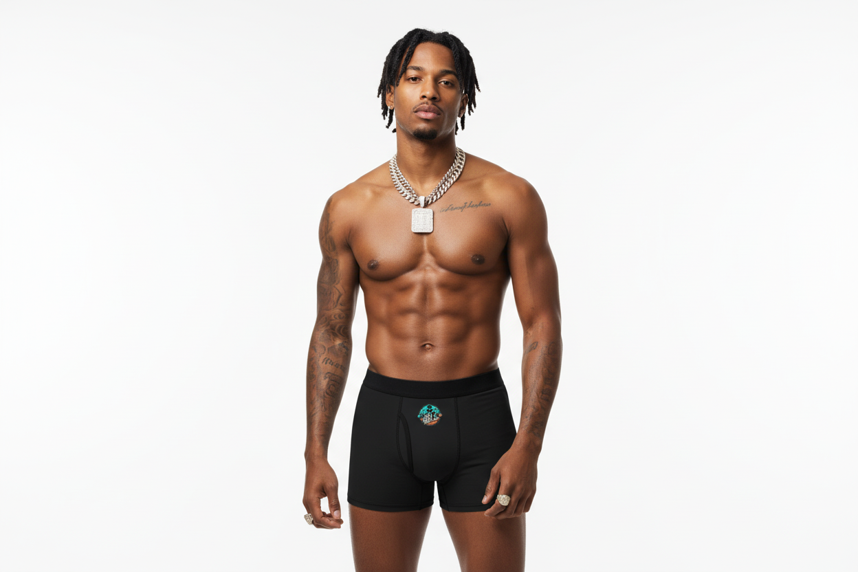 Mens Boxers — Black Boxer Briefs with IAGHY Logo