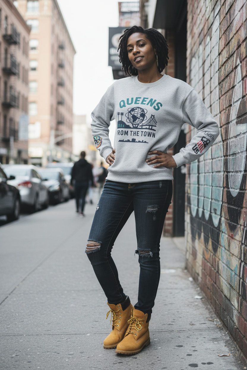 Queens From The Town Crewneck Sweatshirt — NYC Borough Pride Pullover