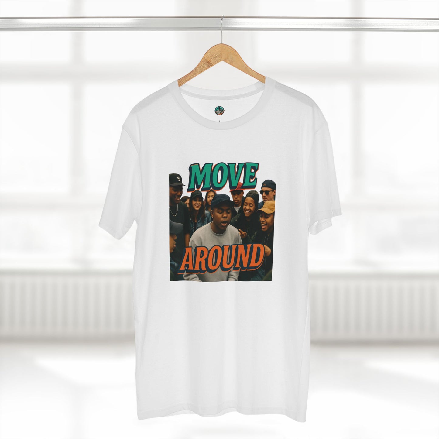 Move Around "Rise Grind Repeat" Graphic Tee — Retro Hip-Hop Crew Shirt
