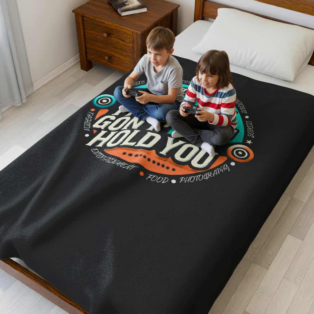 Microphone Theme Velveteen Plush Blanket | Cozy Decor, Gift for Musicians, Music Lovers, Home Essentials, Fun Bedroom Accent