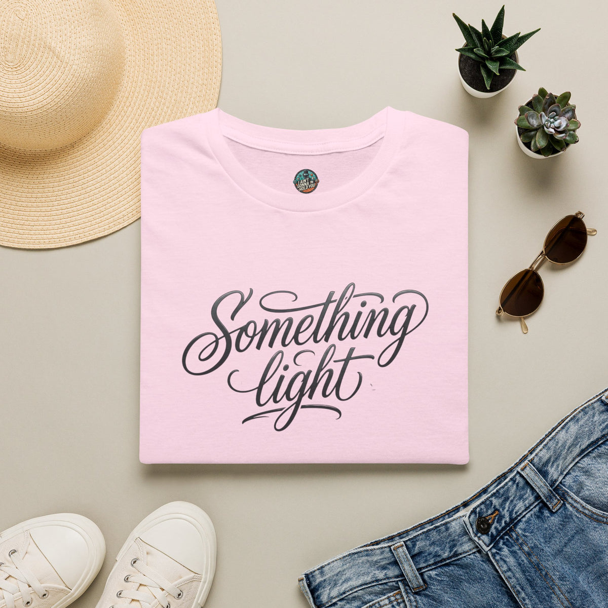 Something Light T-Shirt — Script Typography Casual Tee