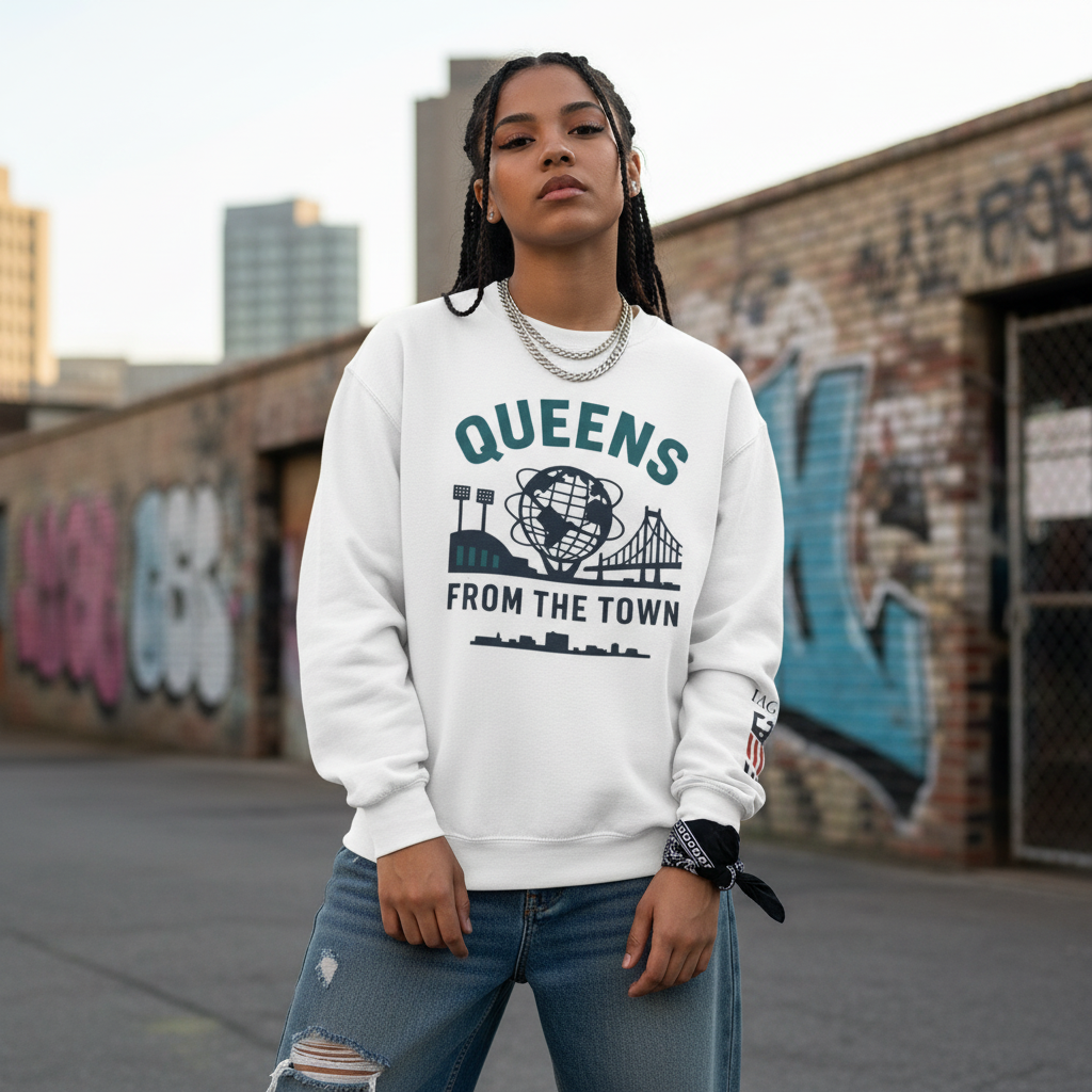 Queens From The Town Crewneck Sweatshirt — NYC Borough Pride Pullover