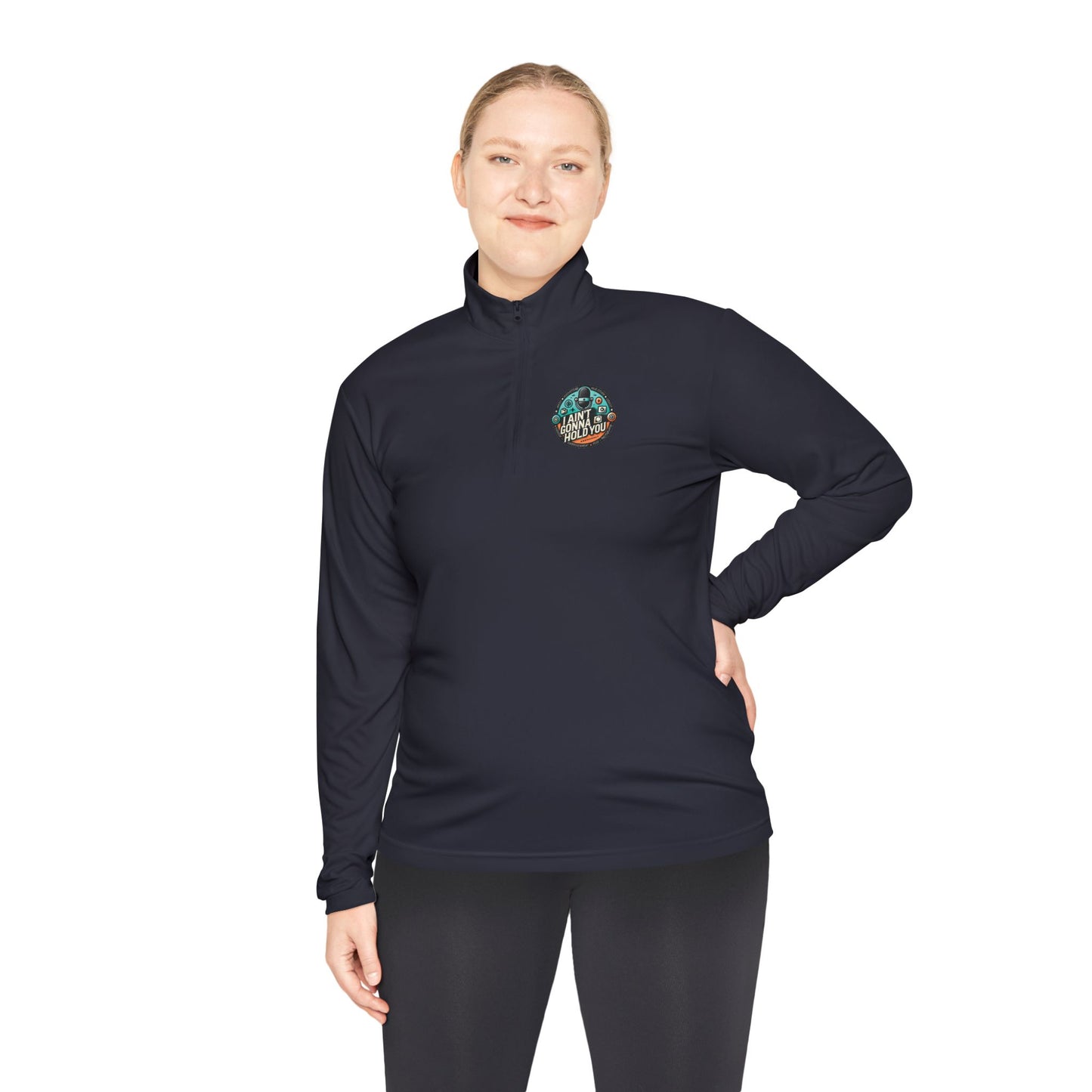 Quarter-Zip Pullover with logo prints
