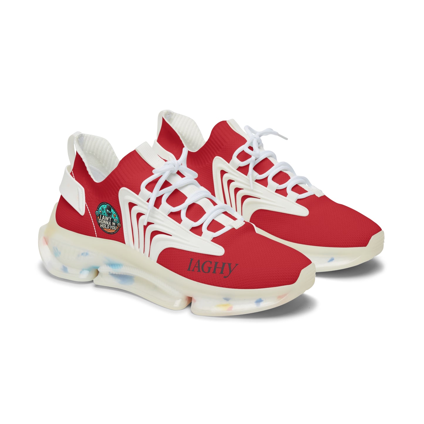 Dark Red Mesh Women's Sneakers — Lightweight Breathable Athletic Shoes