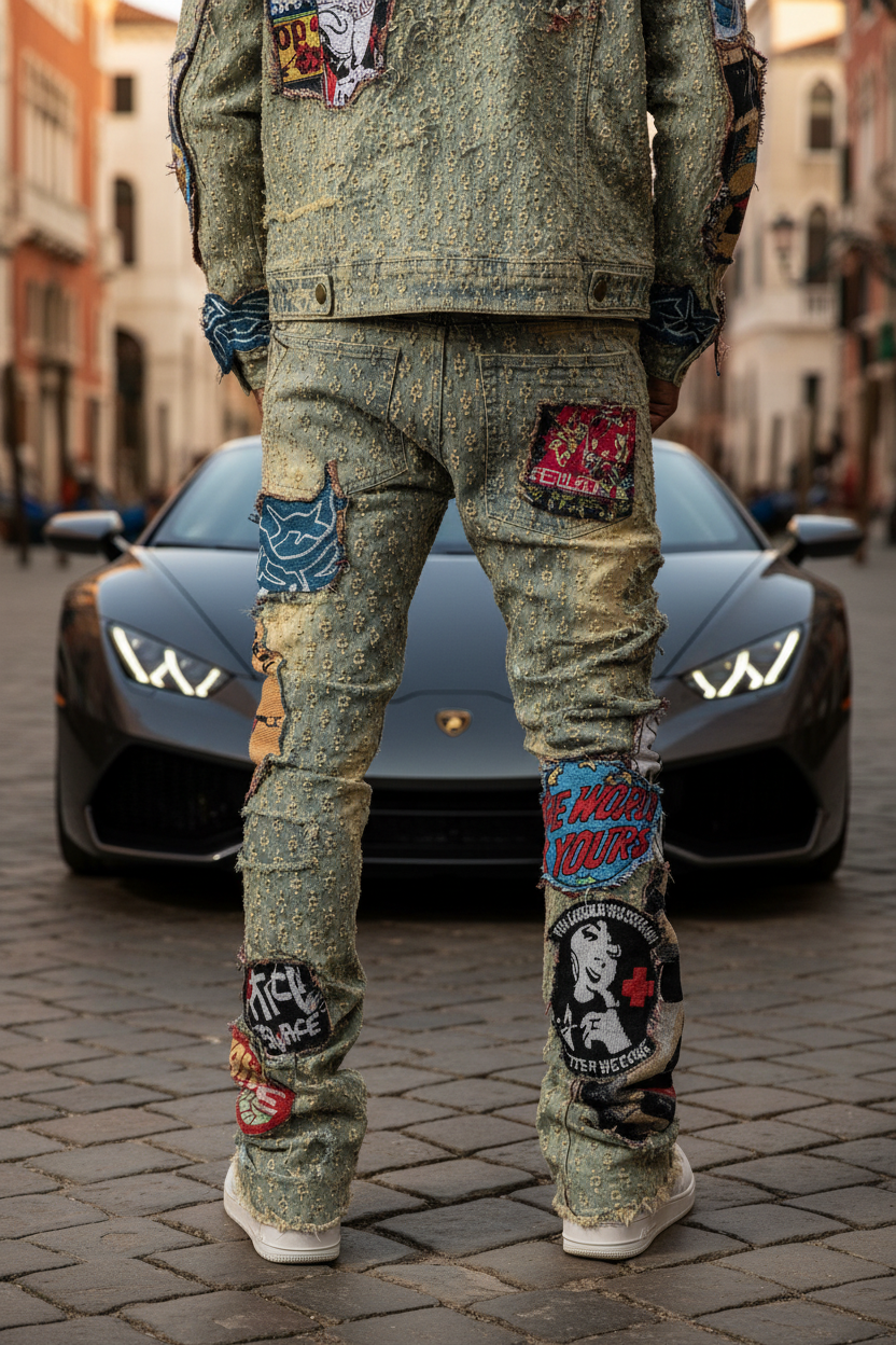 F1945 Brave Heart Stacked Jeans- Dirt