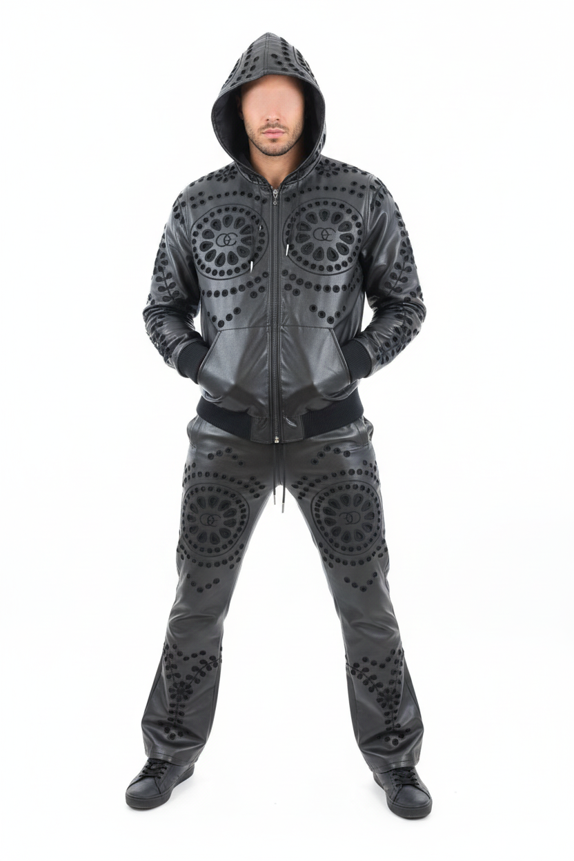 F5760 Cashay Vegan Leather Vegan Set - Black