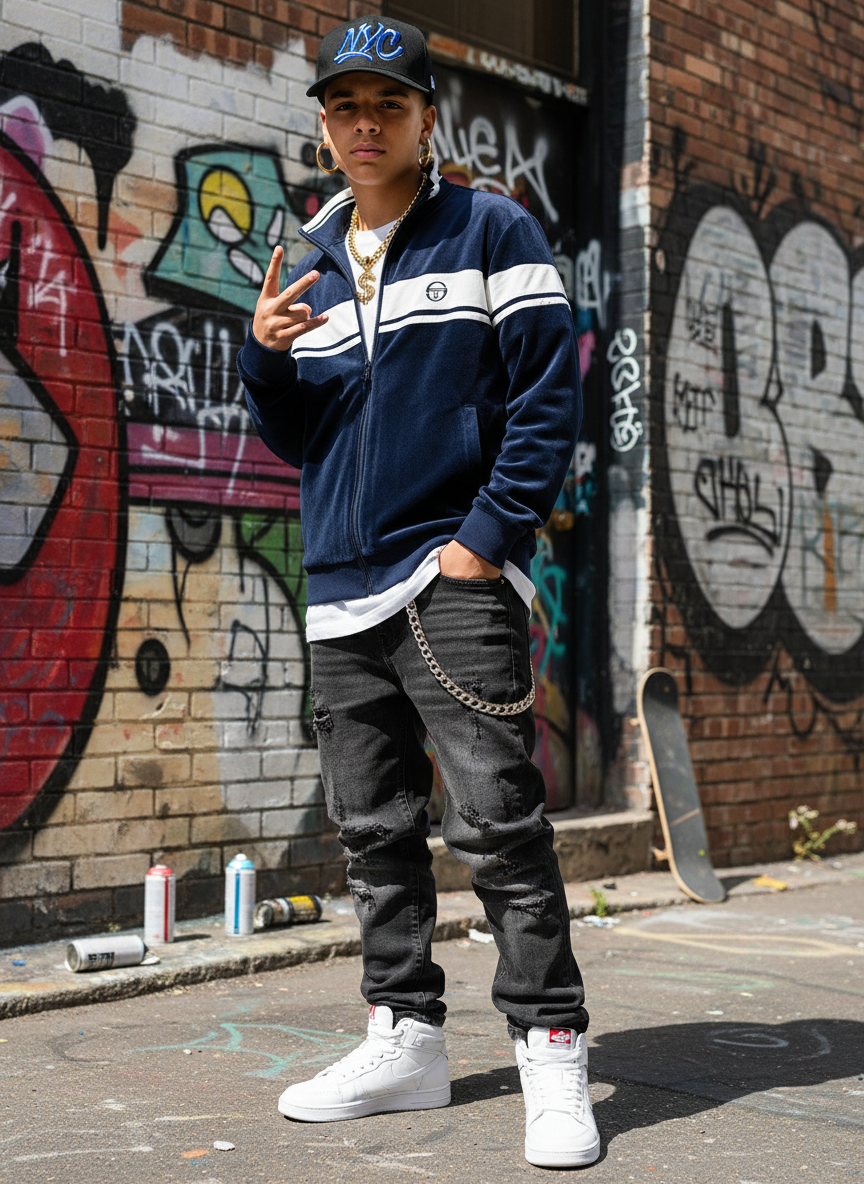 Damarindo Velour Track Jacket- Maritime Blue