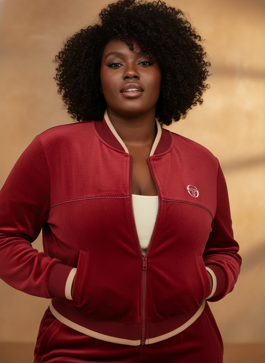 Leta Velour Jacket- Rhubarb