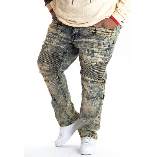 M1779 Makobi Biker Jeans with Rip Damages - Vintage