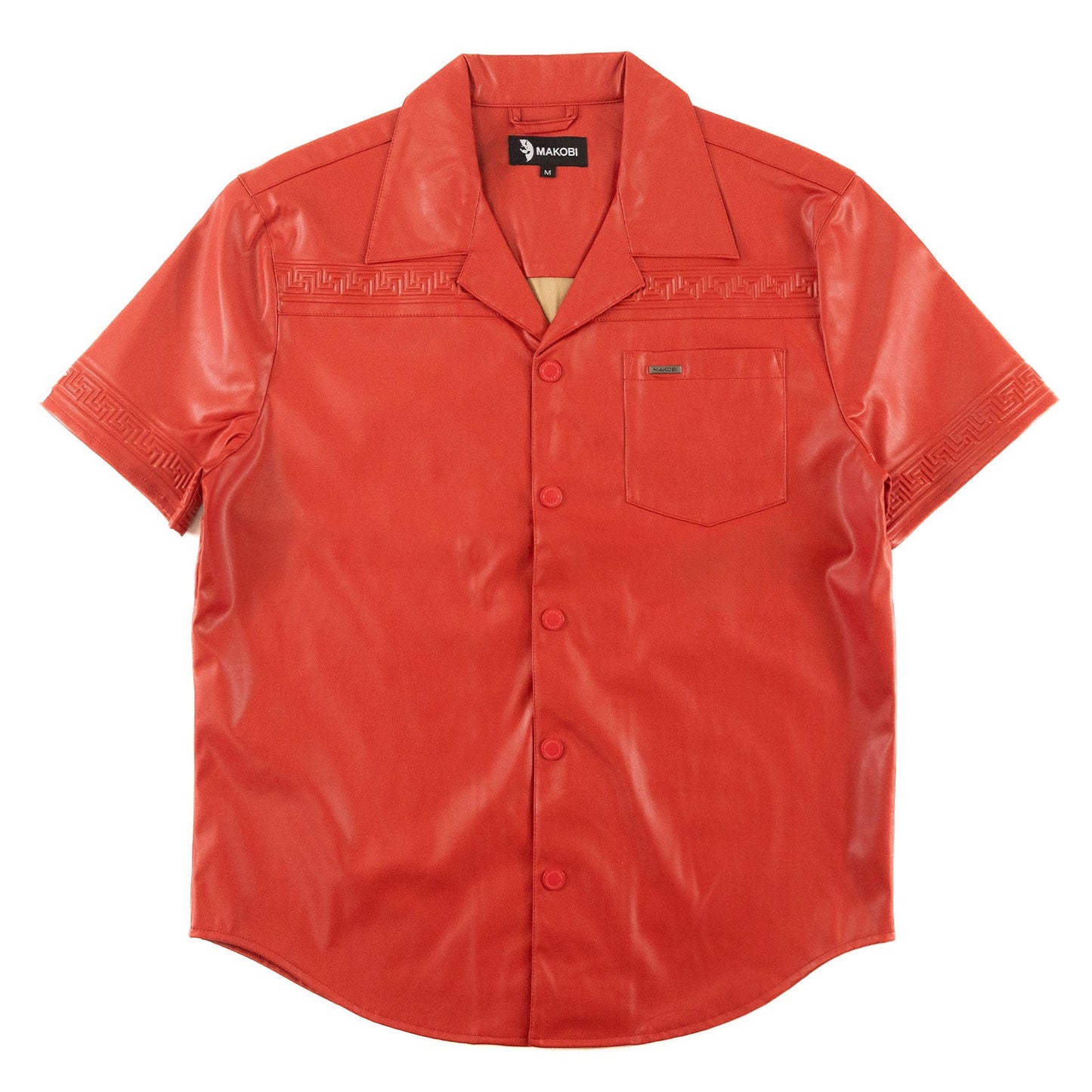 M429 Bellucci Vegan Leather Shirt - Red