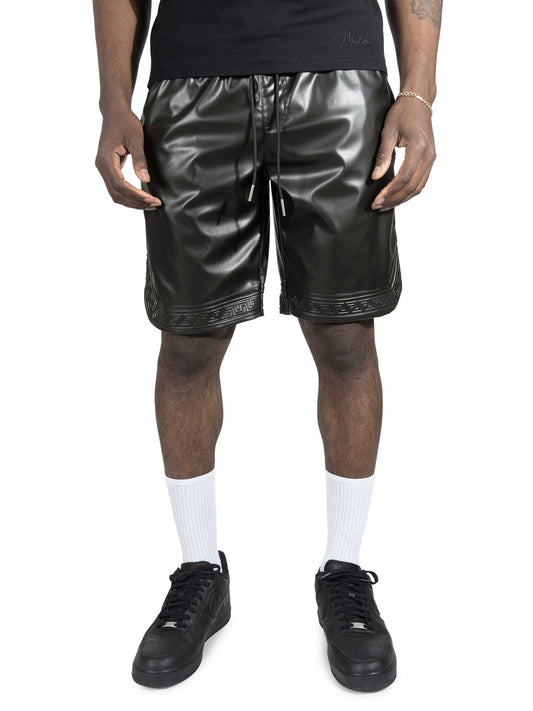 M629 Belluci Vegan Leather Shorts - Black