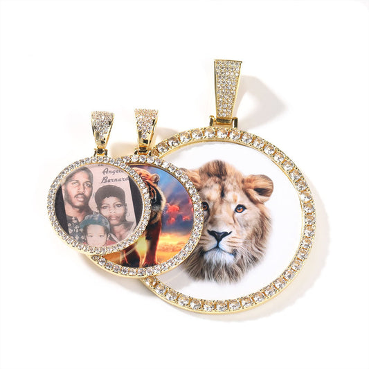 Hip Hop XL large round DIY pendant necklace