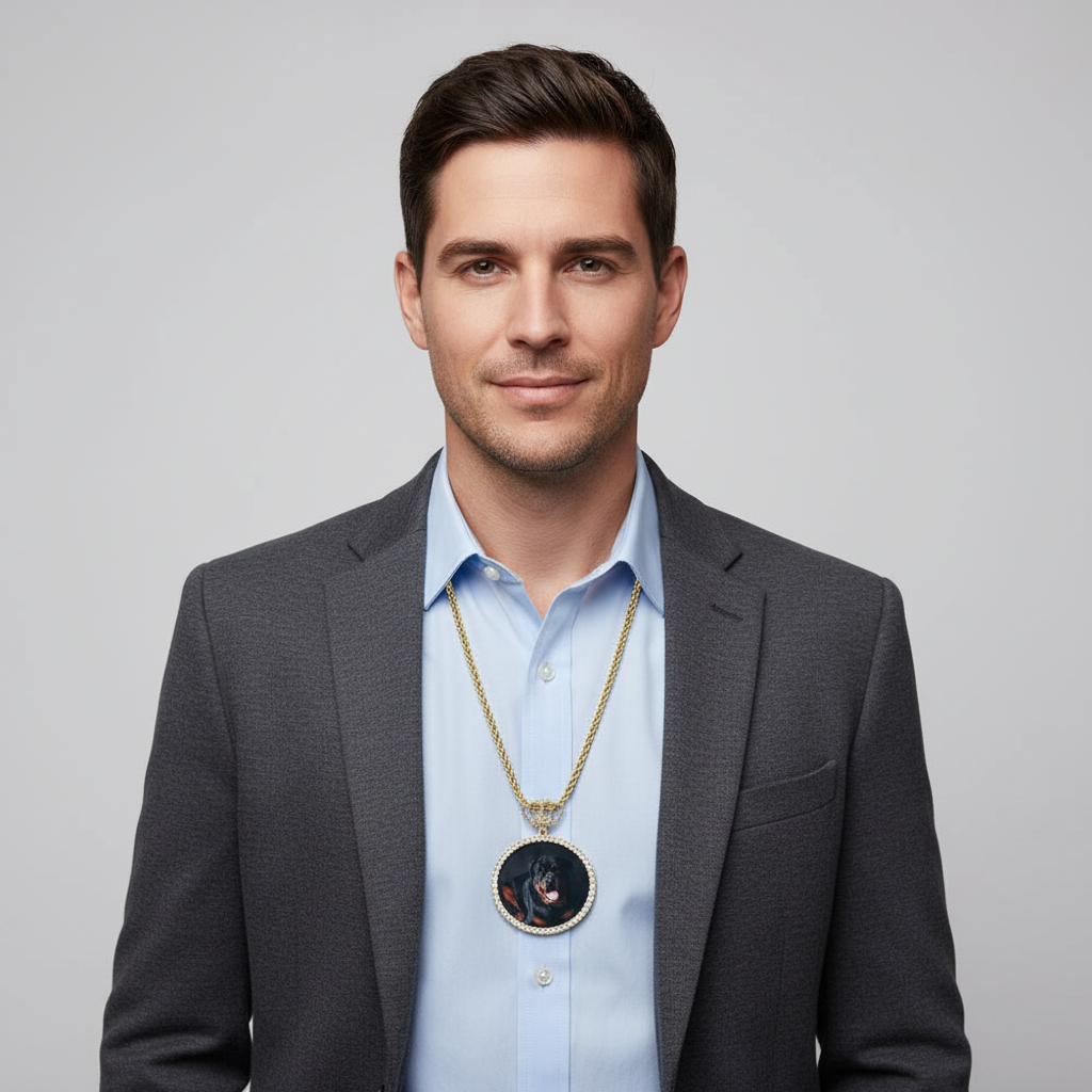 Hip Hop XL large round DIY pendant necklace