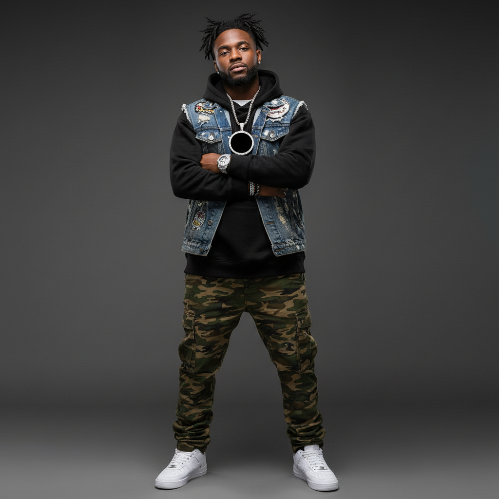 Hip Hop XL large round DIY pendant necklace