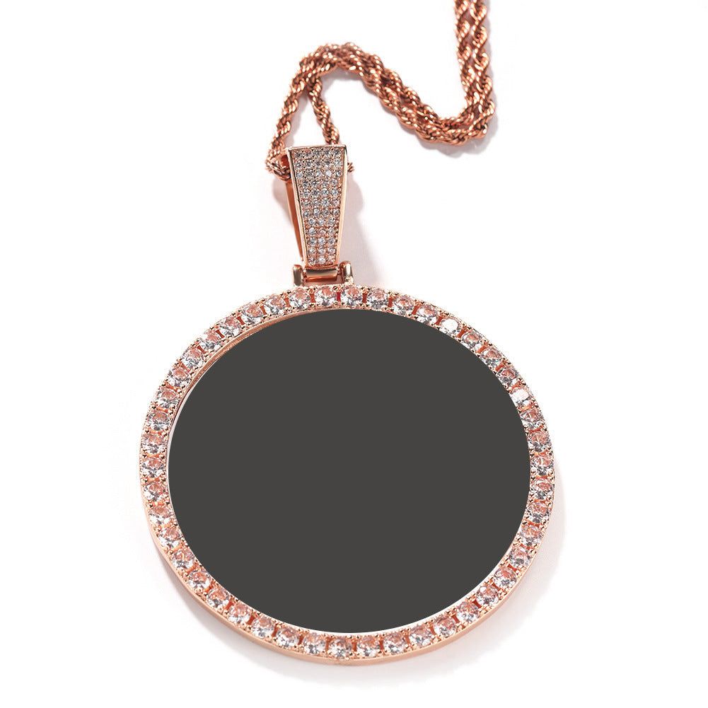 Hip Hop XL large round DIY pendant necklace