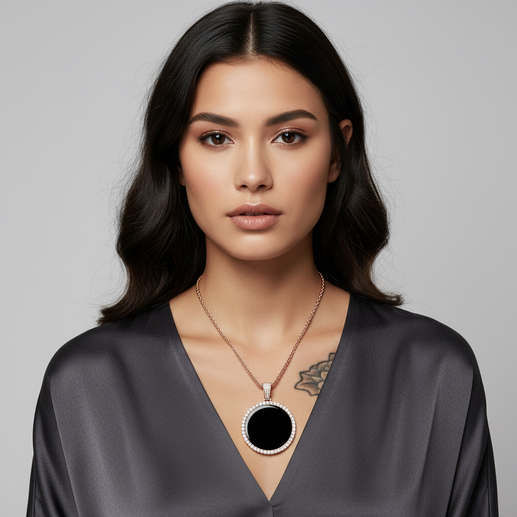 Hip Hop XL large round DIY pendant necklace