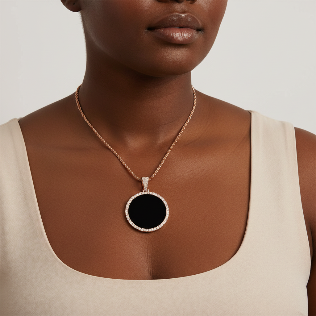 Hip Hop XL large round DIY pendant necklace