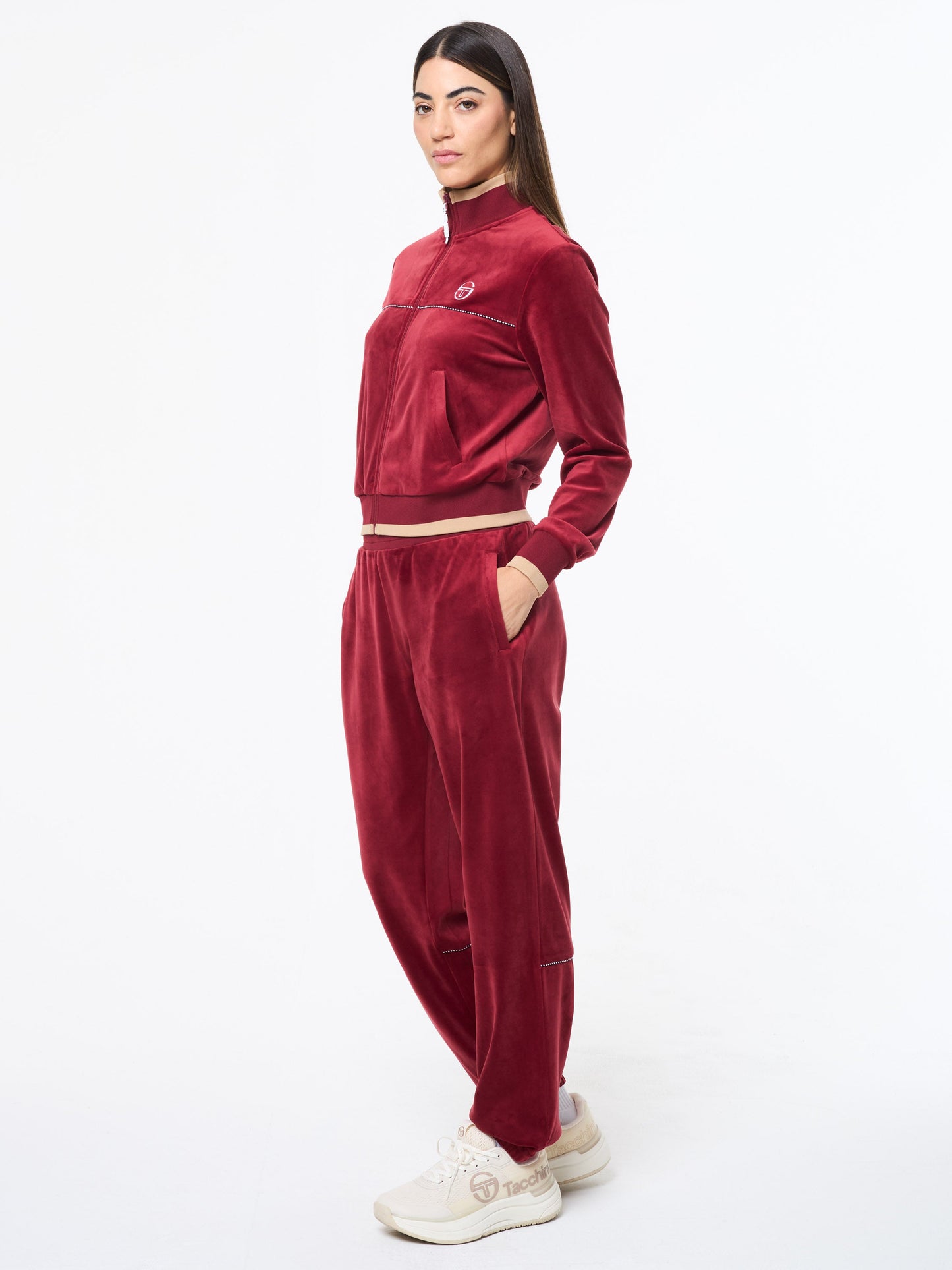 Leta Velour Jacket- Rhubarb