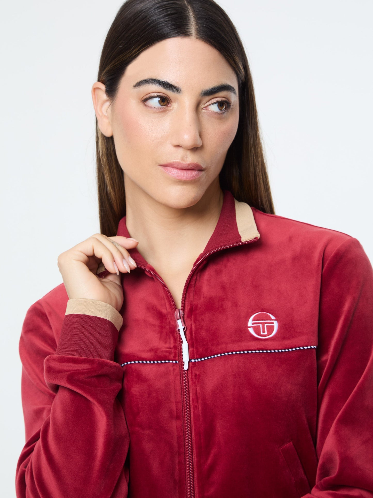 Leta Velour Jacket- Rhubarb
