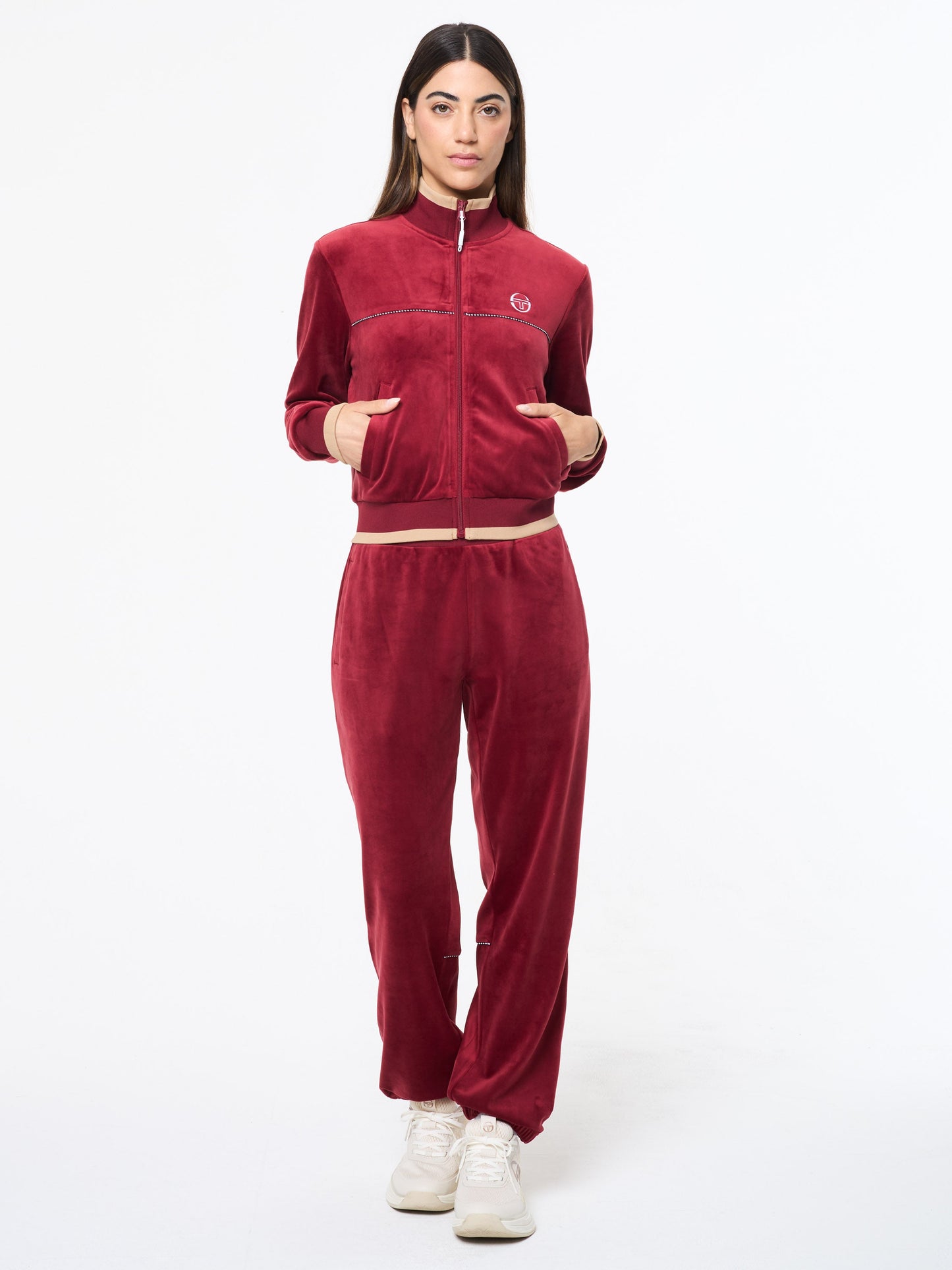 Leta Velour Pant- Rhubarb