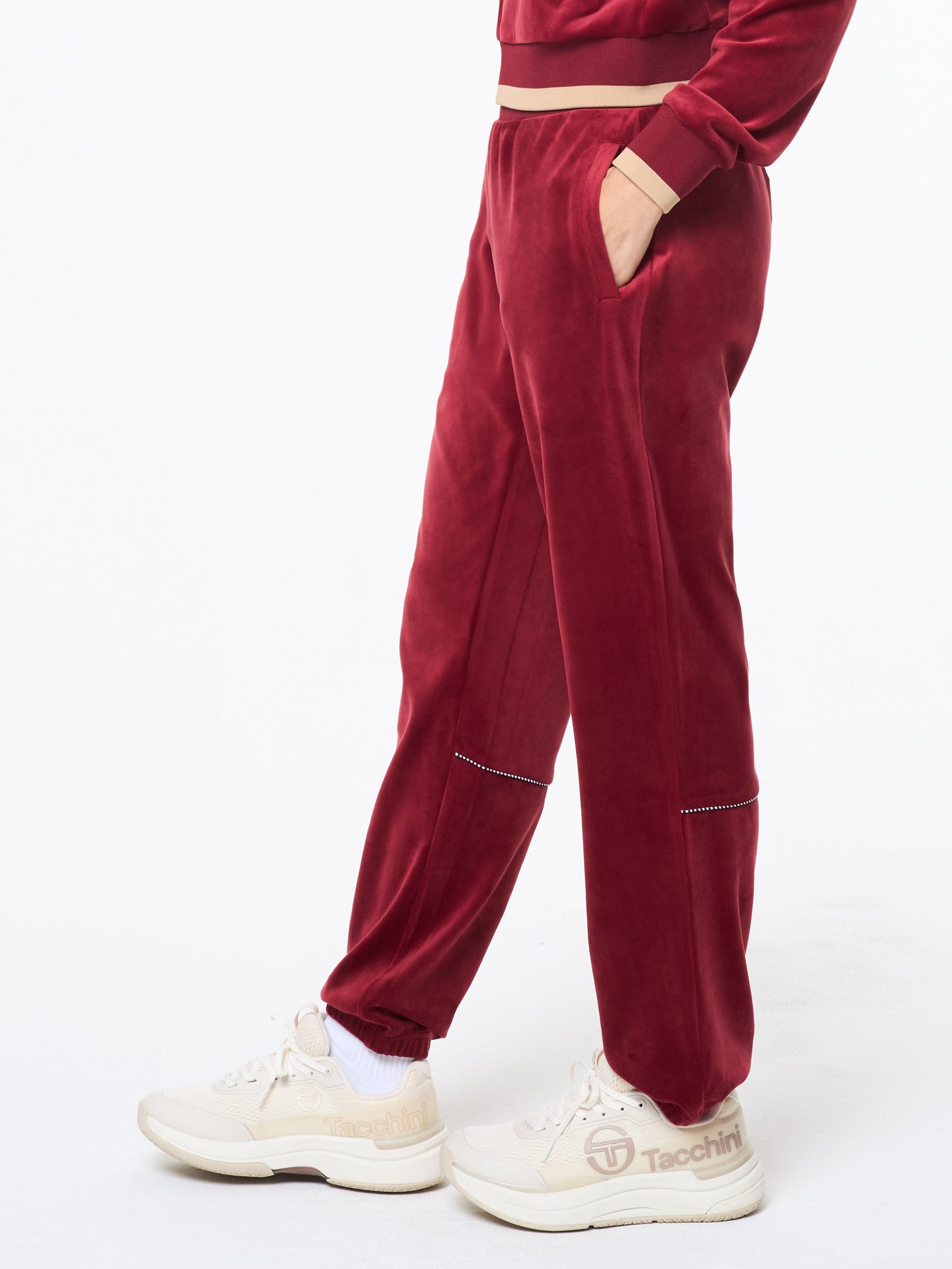 Leta Velour Pant- Rhubarb