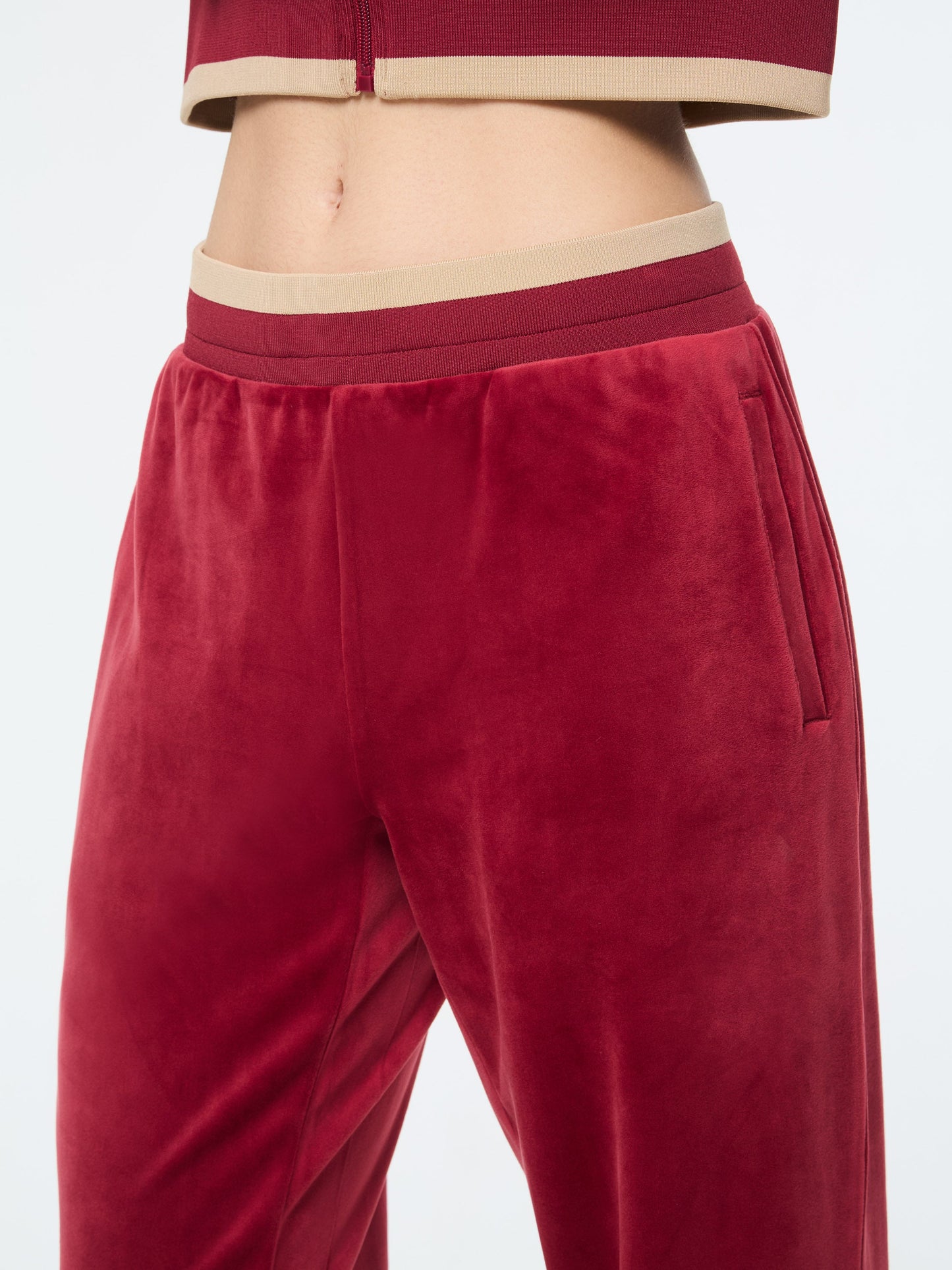 Leta Velour Pant- Rhubarb