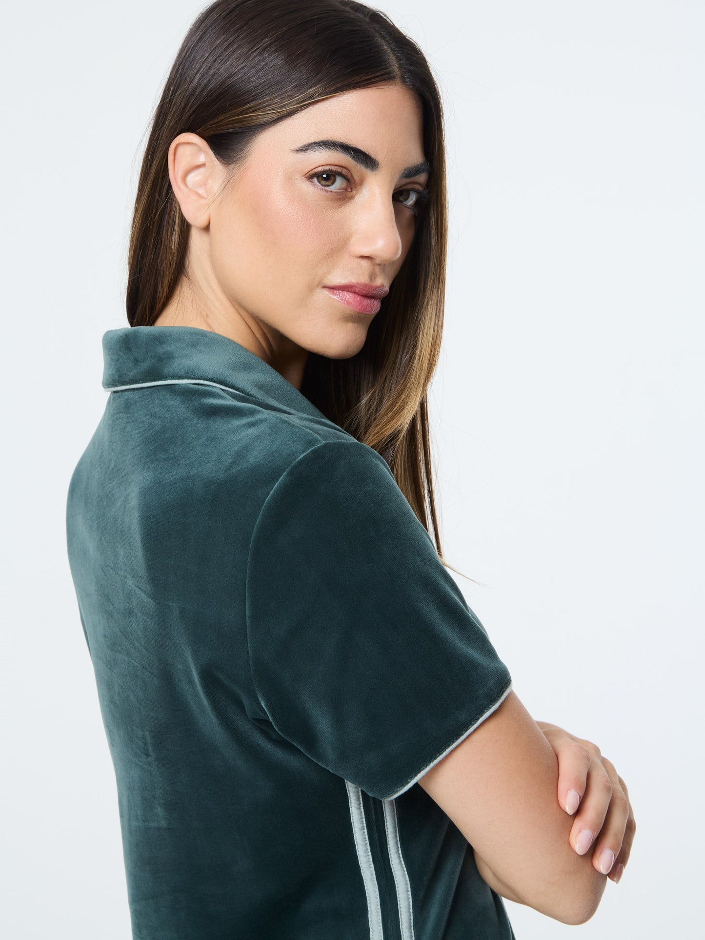 Lina Velour Dress- Green Gables