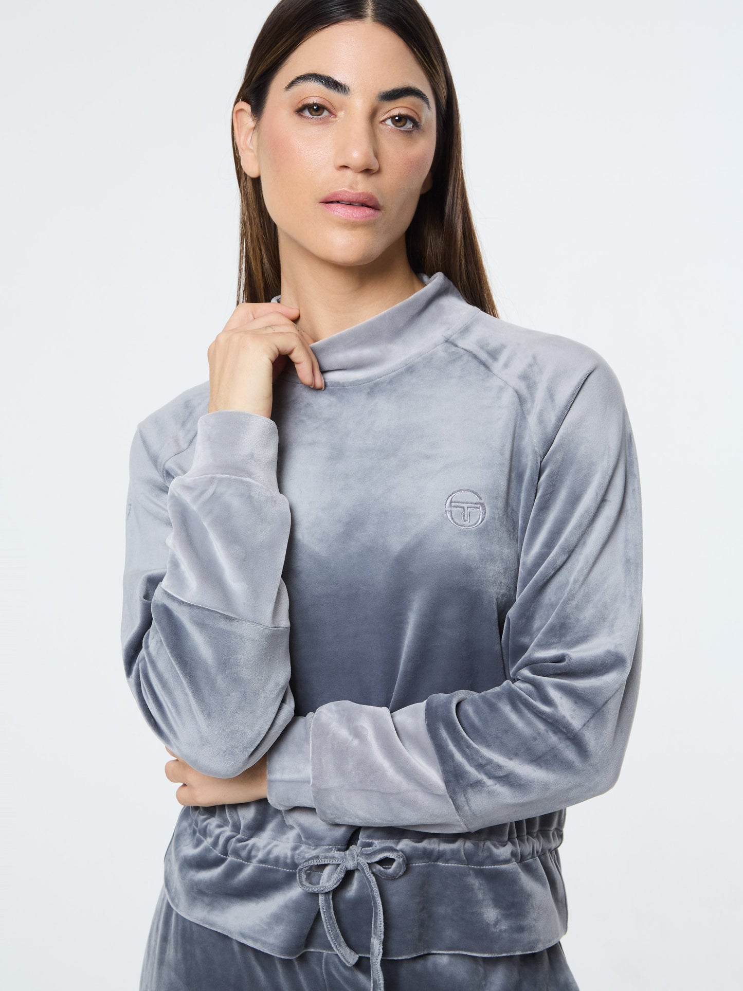 Lina Velour Top- Quiet Shade