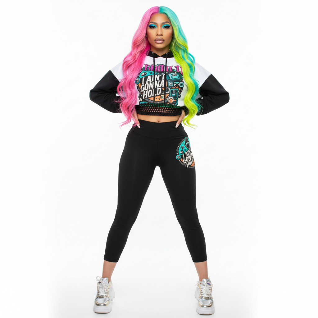 I Aint Gonna Hold You - Capri Leggings logo print