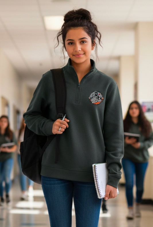 Quarter-Zip Pullover — Unisex Stretch Embroidered logo Sweater