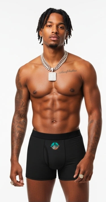 Mens Boxers — Black Boxer Briefs with IAGHY Logo