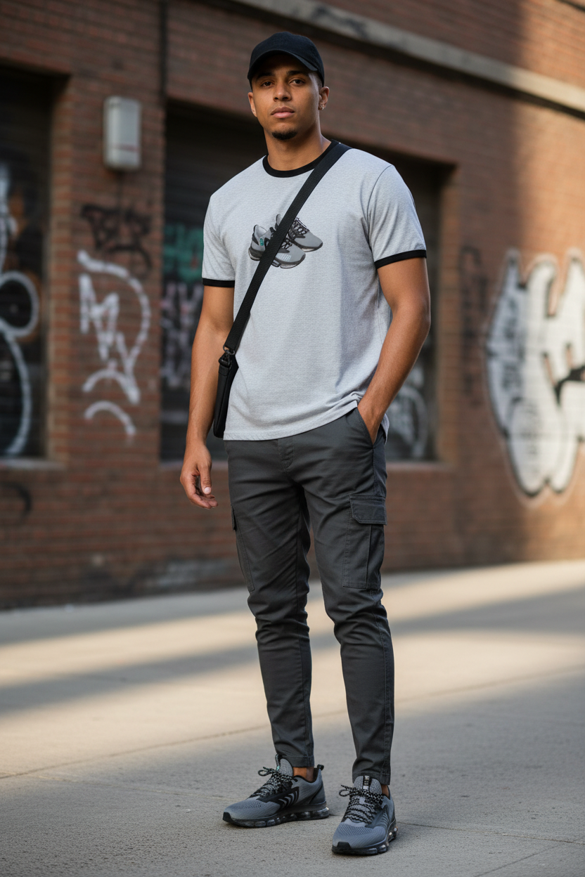 T-shirt with sneaker logo