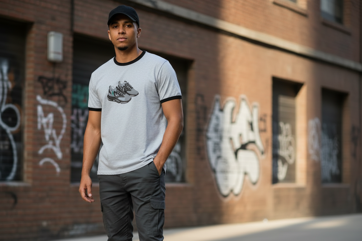 T-shirt with sneaker logo